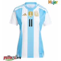 Camiseta Argentina Angel Di Maria #11 Primera Equipación para mujer Copa America 2024 manga corta
